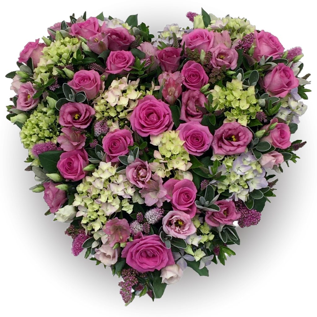 Hydrangea Heart Funeral Tribute